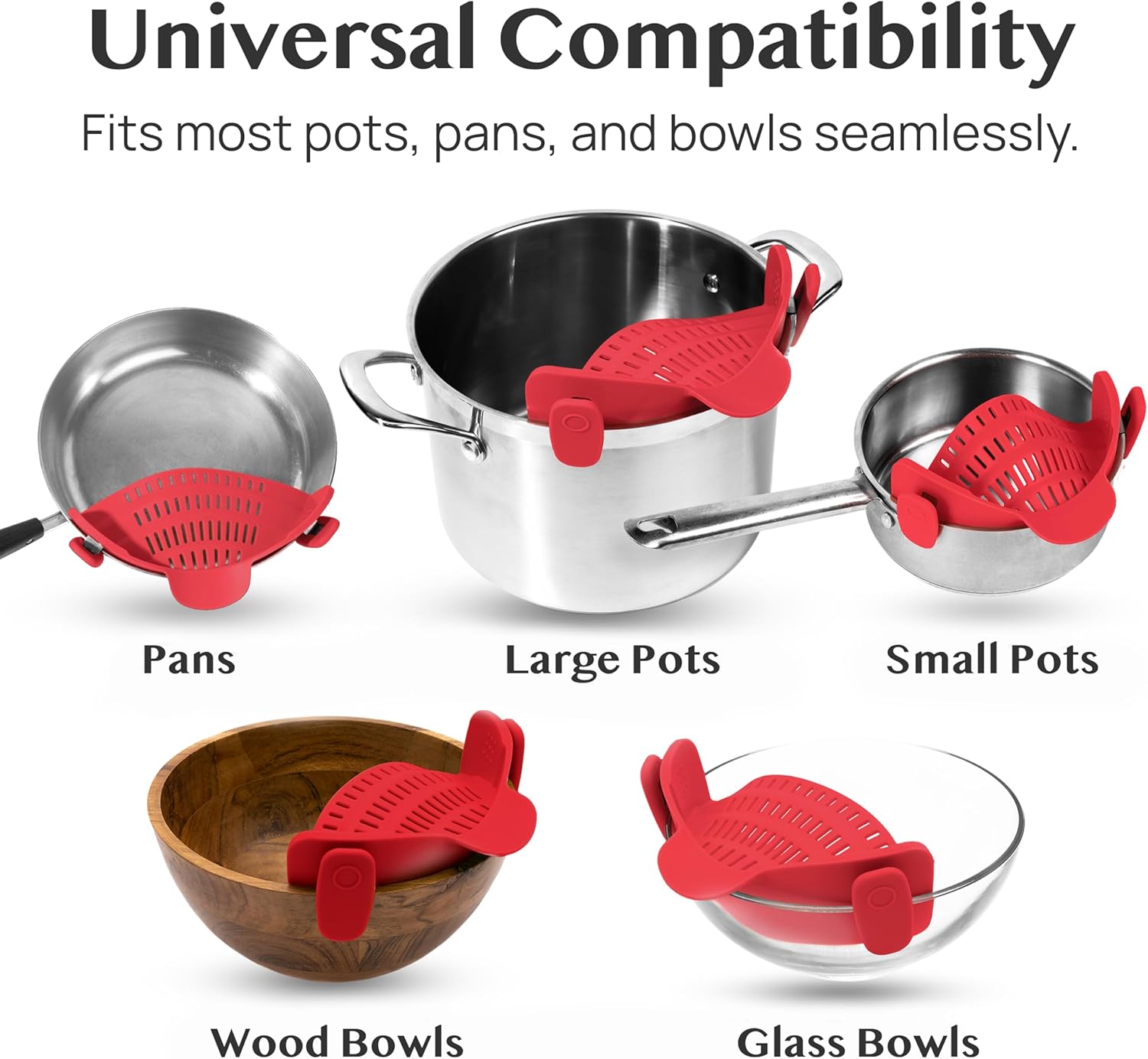 2Pc StrainLock™ - Easier Straining, Less Dishes