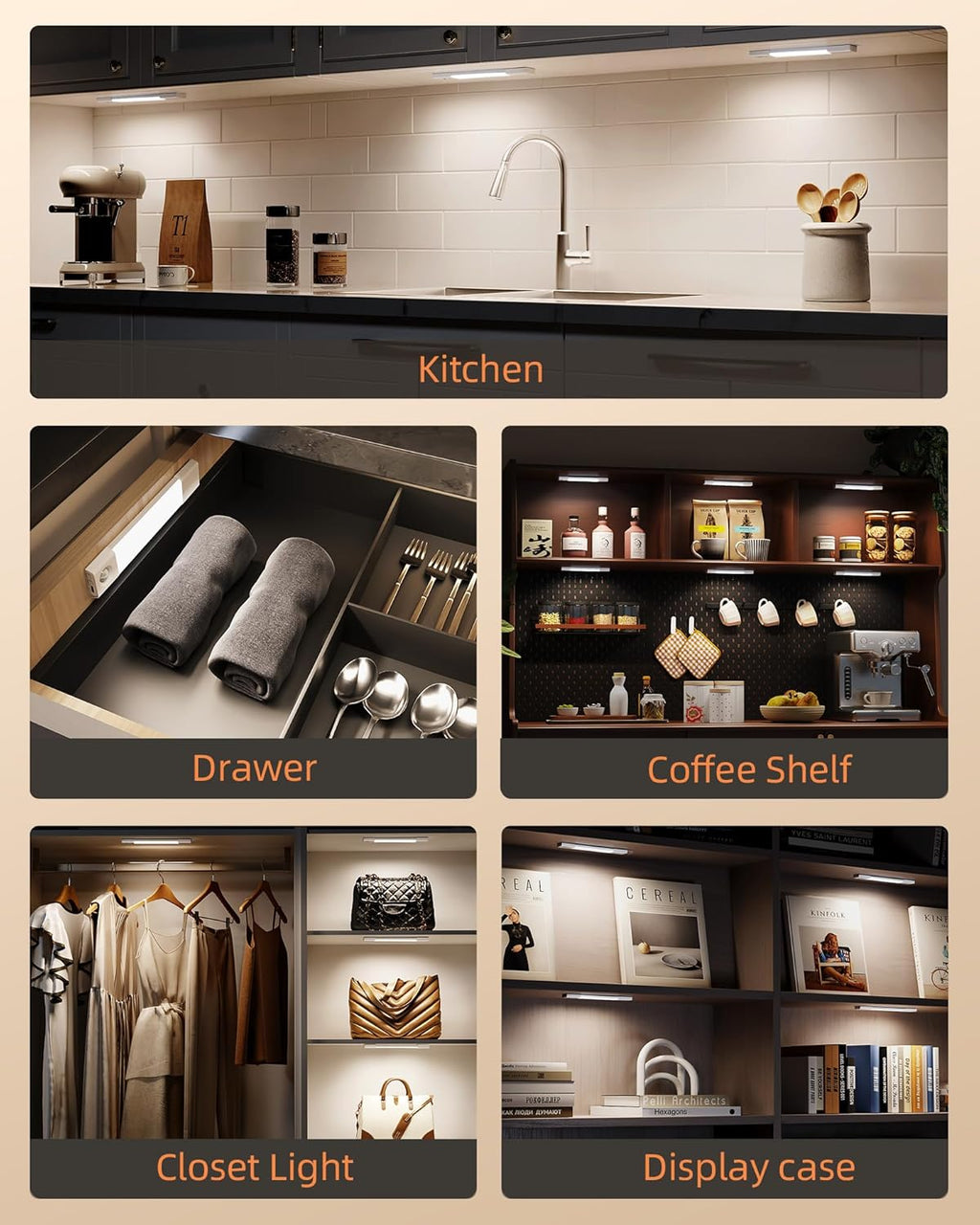 Wireless USB Rechargeable Motion Sensor LED Bar Light