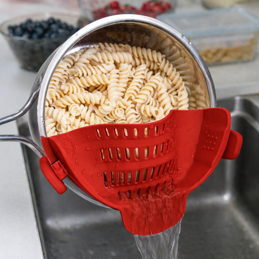2Pc StrainLock™ - Easier Straining, Less Dishes