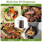 2Pc 470ml Dark Glass Oil Sprayer & Dispenser