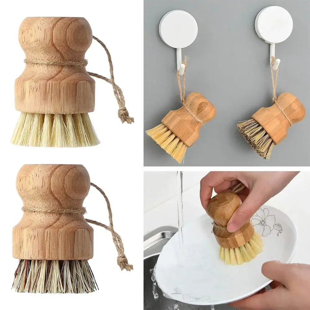 2-Pcs Set Kitchen Wooden Scrubber