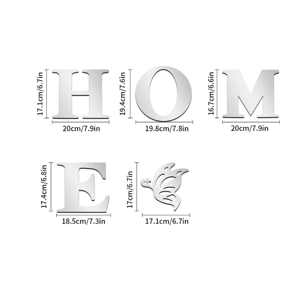 Home Logo 3D Wall Mirror