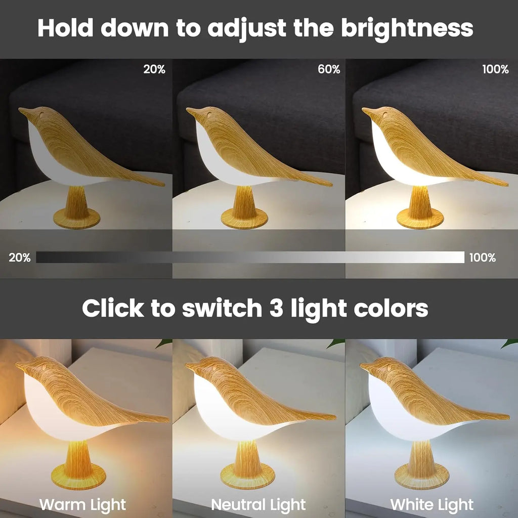LED Touch-Control Bird Lamp