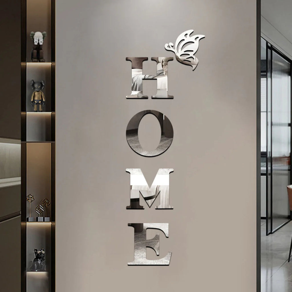 Home Logo 3D Wall Mirror