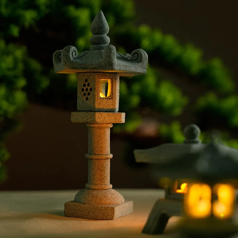 Mini Pagoda Lantern Light Garden Statue