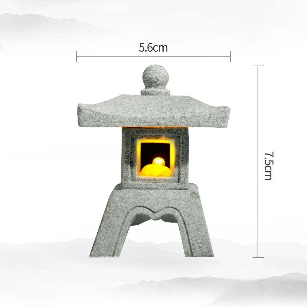 Mini Pagoda Lantern Light Garden Statue