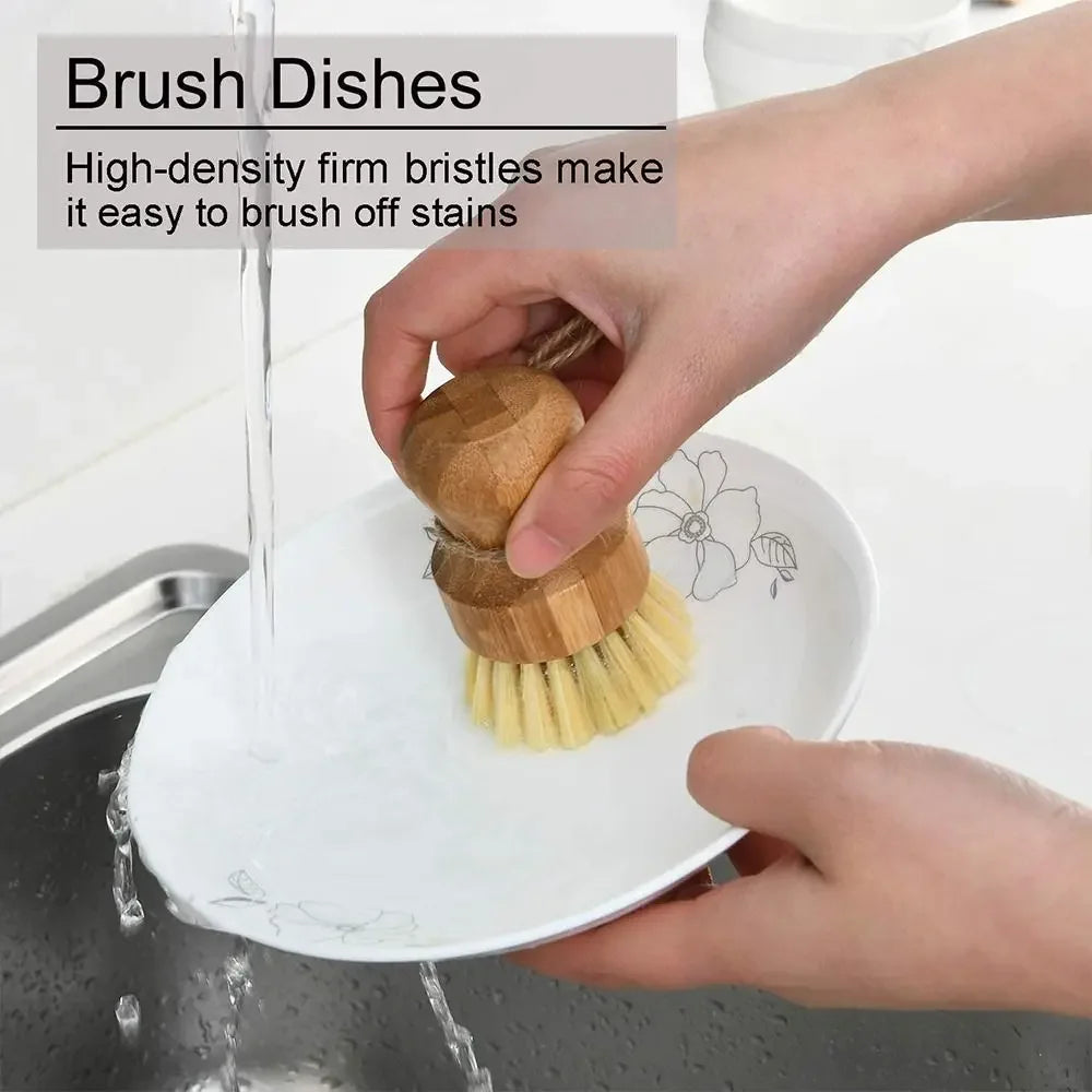 2-Pcs Set Kitchen Wooden Scrubber