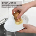 2-Pcs Set Kitchen Wooden Scrubber