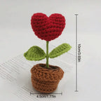 Handmade Knitted Heart Flower