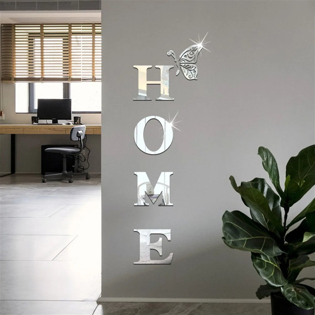 Home Logo 3D Wall Mirror